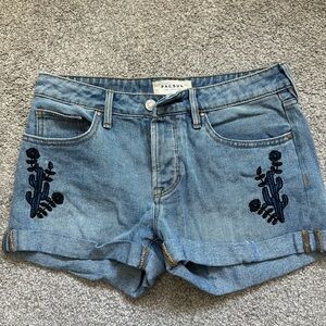 PacSun Light Blue Embroidered Girlfriend Jean Shorts